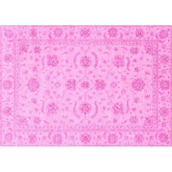 Ahgly Company Indoor Rectangle Oriental Pink Traditional Area Rugs, 7' x 9'