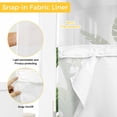thumbnail image 3 of White Flowers No Hooks Shower Curtain with Snap-in Liner Spring Floral Leaf Shower Curtains for Bathroom, Waterproof, Easy Install, Washable 72"x84", 3 of 9