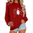 thumbnail image 2 of Christmas Sweatshirt Women Christmas Tree Cake Graphic Sweater Shirts Xmas Holiday Pullover Cute Long Sleeve Tops Wine S, 2 of 6