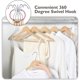thumbnail image 5 of Perchas de madera para trajes Edergoo, paquete de 20, perchas de madera maciza natural con acabado liso, barra antideslizante para pantalones y gancho giratorio de 360°, 5 of 5