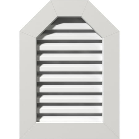 Ekena Millwork 18 W x 18 H Octagonal Top Gable Vent (23 W x 23 H Frame Size) Functional PVC Gable Vent with 1 x 4 Flat Trim Frame