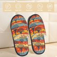 thumbnail image 2 of Bixox Men's Women's Vibrant Autumn Forest Hues Patterned Plush House Slippers, Memory Foam Slippers, Indoor and Outdoor Warm Plush Bedroom Shoes, Soft Flat Sole, Comfortable and Non-slip, 2 of 5