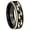 Black And Gold Step Edge, variant on Foot Print Concave Black Tungsten Men Ring 10MM