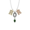 thumbnail image 2 of Delight Jewelry Silvertone Green Christmas Light Multi-Colored Crystal Mom Charm Necklace, 2 of 5