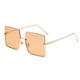 thumbnail image 1 of Gafas de sol cuadradas sin montura, gafas de sol de media montura metálica, gafas de sol retro, fabricadas en metal, 1 of 5