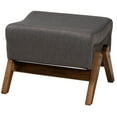 thumbnail image 2 of Baxton Studio Hanson Mid-Century Modern Dark Grey Fabric and Walnut Brown Finished Wood Ottoman, 2 of 8