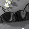 thumbnail image 4 of Fiaer Women's Balconette Push up Bra Lace Plus Size Unlined Sheer Underwire Adjustable Straps Bras Black 90C, 4 of 9