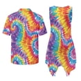 thumbnail image 7 of Psesaysky Swirl Tie Dye Shirts for Men Trendy Short Sleeve Hawaii Shirts Plus Size Causal Buttons Elegant Shirts Couple Matching Outfit for Husband Boyfriend, 7 of 7