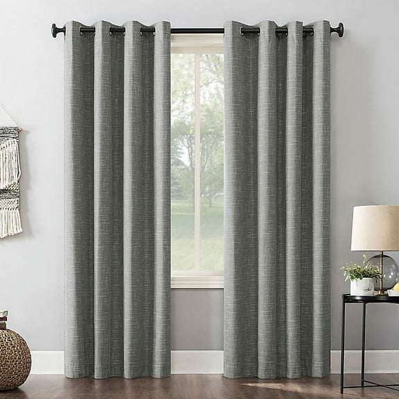 Sun Zero Kline 84-Inch Grommet 100% Blackout Window Curtain Panel in Grey