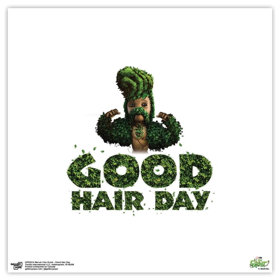 Gallery Pops Marvel I Am Groot - Good Hair Day Wall Art, Unframed Version, 12" x 12"