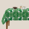 thumbnail image 4 of St.Patrick''s Day Tablecloth Square 60x60 Inch Green Shamrock Checkered Table Cloth,Stain Resistance Spring Plaid Table Covers for Kitchen Dining,Small Tablecloth for Party Picnic, 4 of 6