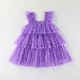 thumbnail image 5 of RFQWOVSR Girls Halloween Flutter Sleeve Tiered Dress Pumpkin Print Party Gown 2-3 Years, 5 of 5