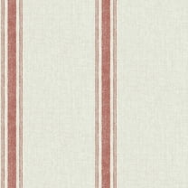 Chesapeake Linette Burnt Sienna Fabric Stripe Prepasted High Performance Wallpaper, 20.5-in by 33-ft, 56.4 sq. ft.