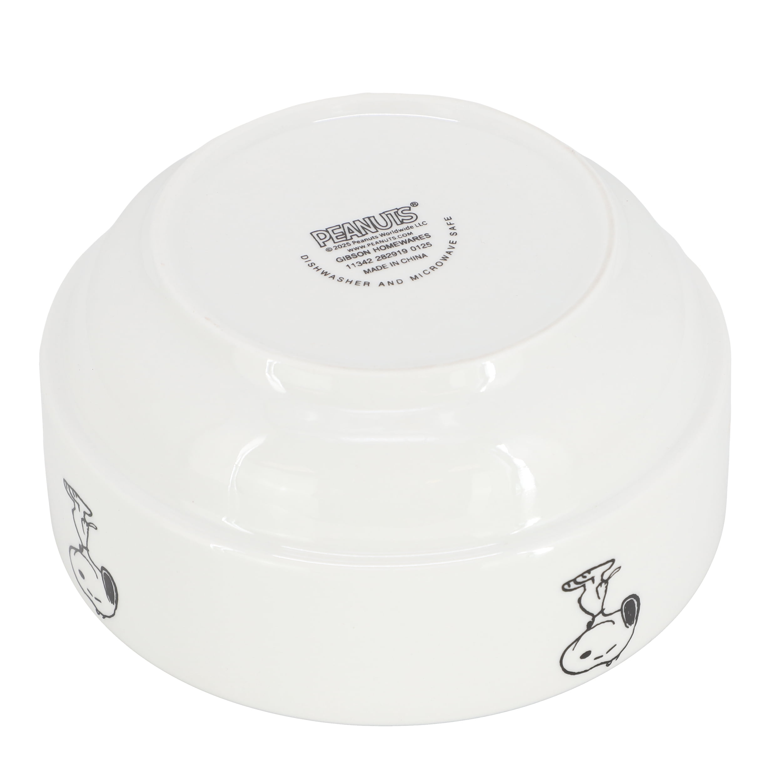 Peanuts Sunday Strips 2 Piece 6 Inch Round Fine Ceramic Bowl Set in White