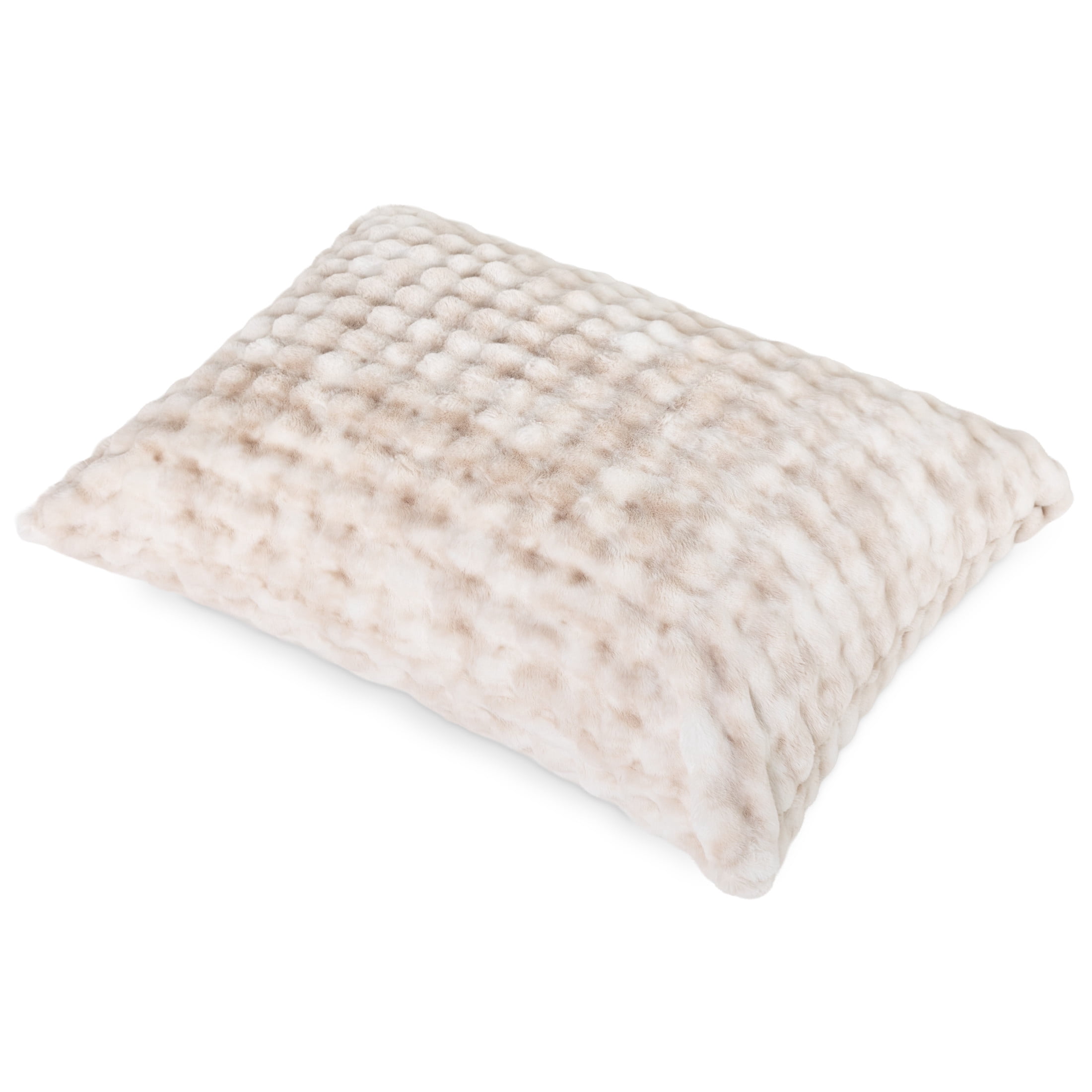 Raven-Symoné Home Pillow Saxx LoungePuff, Giant Floor Pillow & Faux Fur Lounger - Phantom Cream
