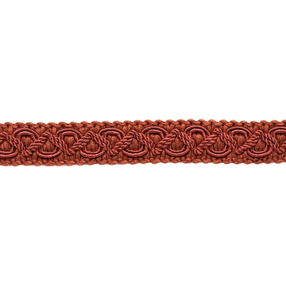 3/4" (1.5cm) Basic Solid Collection Scroll Gimp Braid Trim # 0075SGC, Dark Rust Orange #K35 (Deep Coral) Sold By The Yard (36"/3 ft/0.9m)