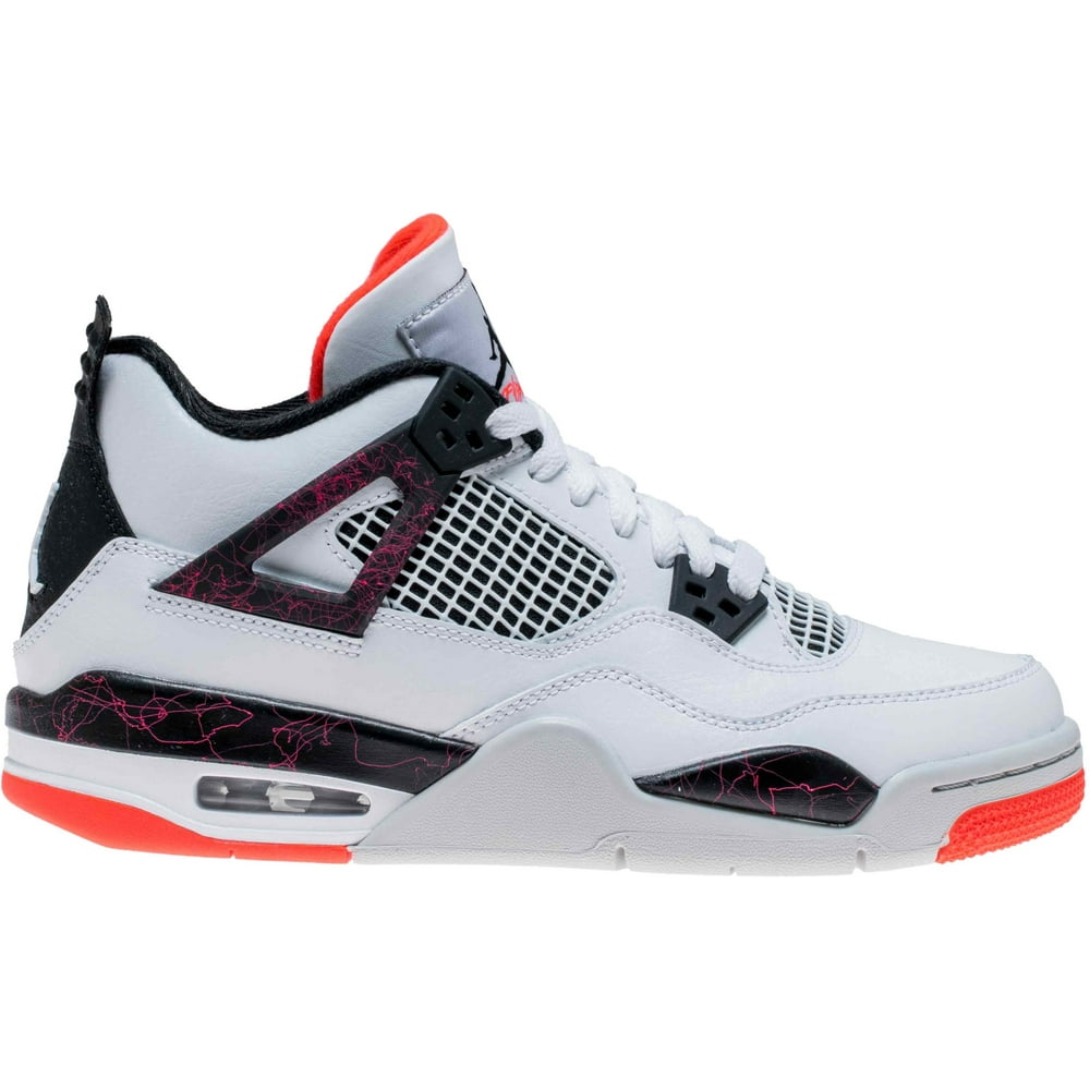 Air Jordan Kids Air Jordan Retro 4 IV GS Bright Crimson White Black Pale Citron 4 Walmart