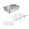 thumbnail image 3 of Plato para asar barbacoa, bandeja para comida con 2 estantes, utensilios de cocina, sartén antiadherente para parrilla, sartén para asar, Camping,, 3 of 9