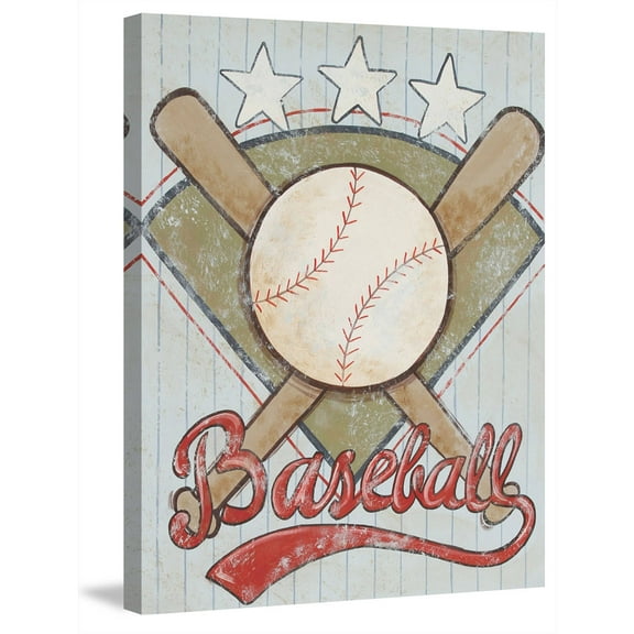 Marmont Hill "Baseball Stars" by Reesa Qualia Painting Print on Wrapped Canvas
