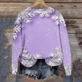 thumbnail image 1 of Jovatis Haut de Noël pour Femmes, Chandail Imprimé Arbre de Noël pour Femmes, Chandail en Molleton Fin à Manches Longues Col Rond /chemise/violet, (TG), 1 of 4