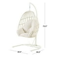 thumbnail image 3 of Mainstays Outdoor Wicker Patio Hanging Egg Chair, White, 3 of 9