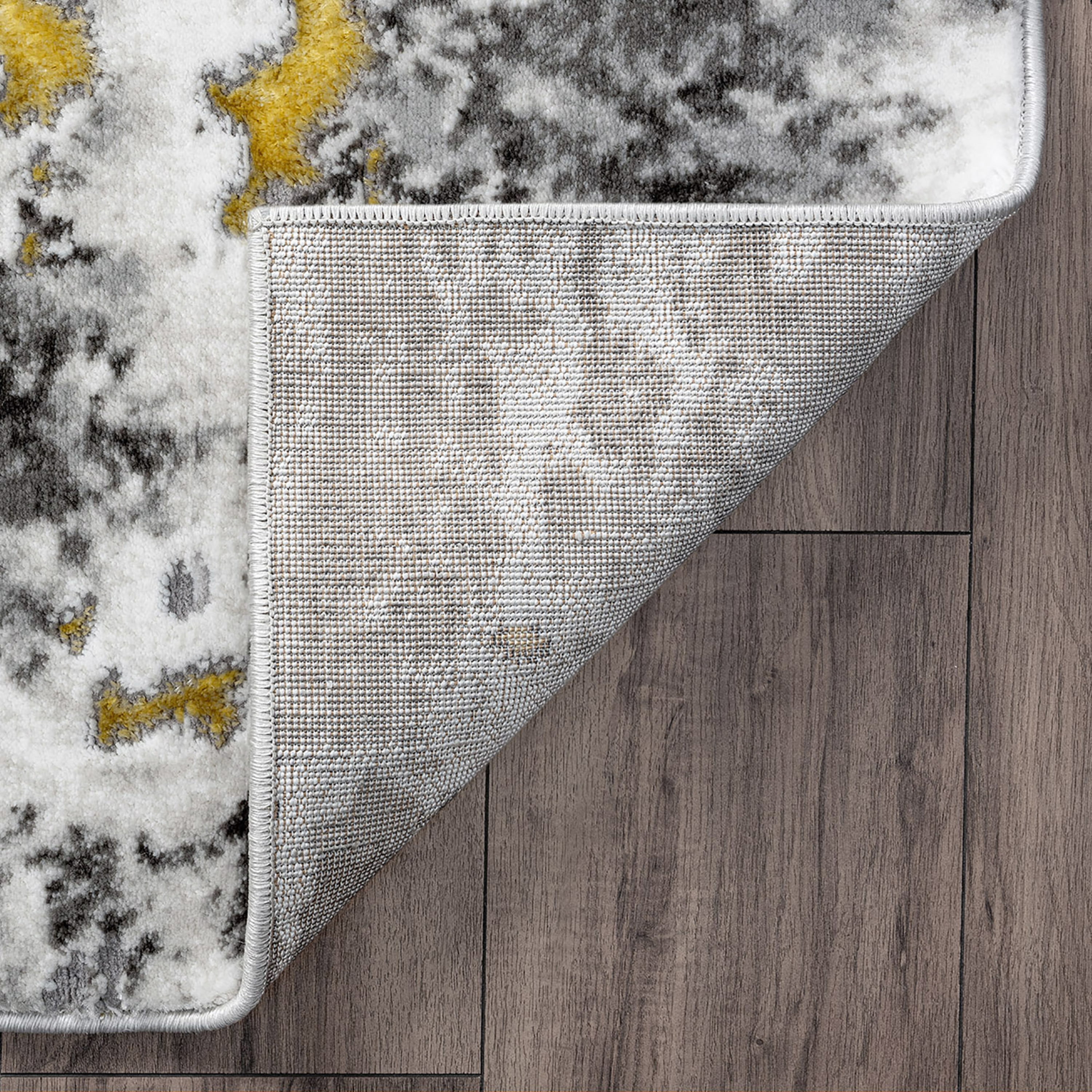 Contemporary 5x8 Area Rug (5'3'' x 7'3'') Abstract Beige, Gray Living Room Easy to Clean