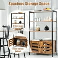 thumbnail image 6 of Costway Industrial Storage Cabinet Bookshelf Bookcase Bathroom Floor Cabinet W/3 Shelves, 6 of 12