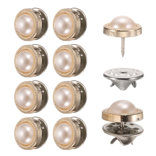 10 Conjuntos de Botones de Cristal Sin Costura de 11.5 mm, Pines Desmontables de Broche de Cristal para Ropa, Camisa, Abrigo (Transparente)