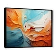 thumbnail image 2 of Designart "Teal Orange Bold Abstract Flow composition I" Abstract Collages Floater Framed Canvas Wall Art, 2 of 7