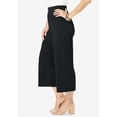 thumbnail image 2 of Jessica London Women's Plus Size Stretch Knit Wide Leg Crop Pant, 2 of 6