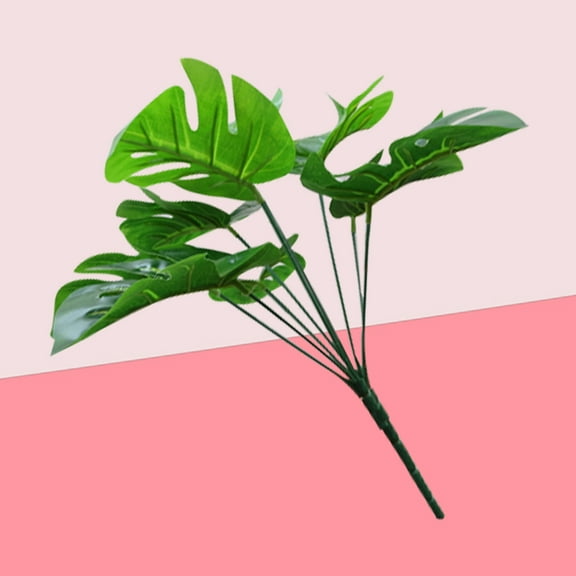 HOOWIFFY Fake Potted Greenery Monstera Leaves Green 1Pcs Home Decoration