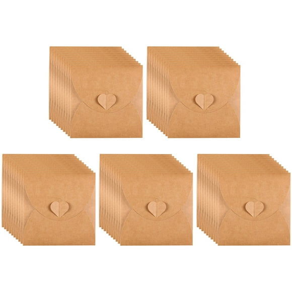 50Pcs Kraft Paper CD DVD Sleeves Envelopes Storage Cases Holder with Heart Button