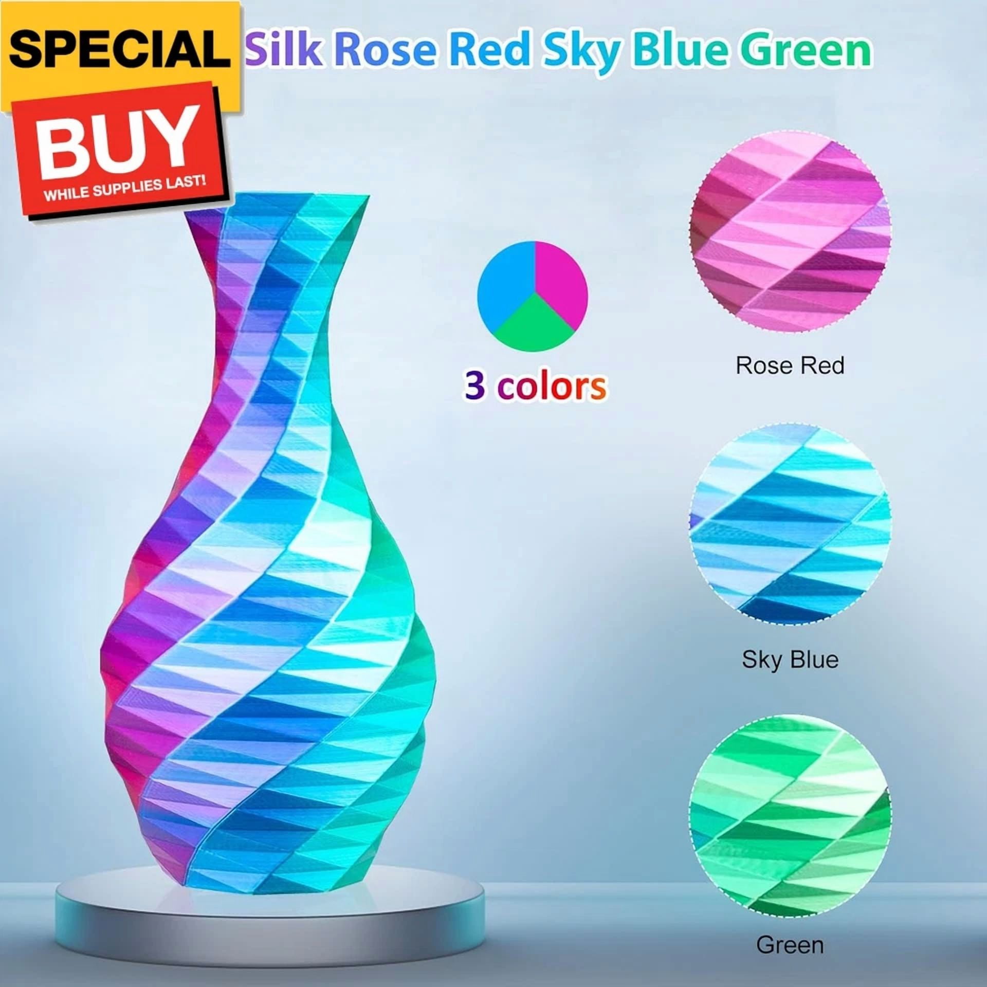 BUTTERFLY- Silk Pla 3D Printer Filament Triple Color Silk Pla Filament 1.75Mm 3D Printing F