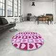 thumbnail image 3 of Ahgly Company Indoor Round Patterned Neon Hot Pink Area Rugs, 4' Round, 3 of 6