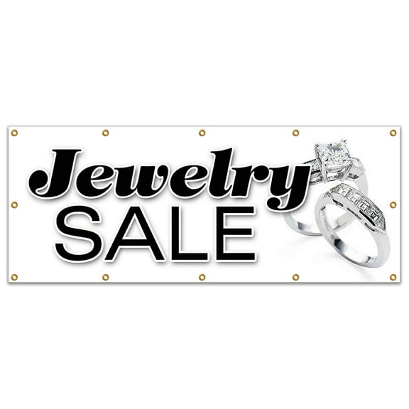 48"x120" JEWELRY SALE BANNER SIGN signs store jeweler watches ring earrings