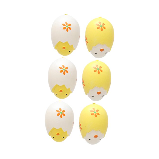 6x Adornos Colgantes de Huevos de Pascua Decoración de Huevos de Pascua Favores de Fiesta Regalos para Niños Colgantes para Proyectos Escolares de Fes Blanco amarillo