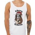 thumbnail image 2 of Merry Slothmas Tank Top Unisex Large White, 2 of 5