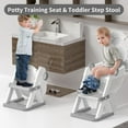 thumbnail image 2 of Babyomi Toddler Potty Training Seat with step stools, Foldable Adjustable Toilet Ladders with Handles & Splash Guard for kid,GRAY, 2 of 6