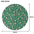 thumbnail image 6 of Green Christmas Santa and Icon Pattern Round Tablecloth 60"x60",Wrinkle Wipeable Table Cloth for Kitchen Dining Room Picnic Patio Party, 6 of 6