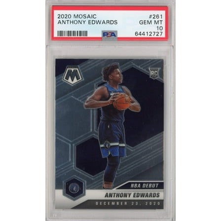 Graded 2020-21 Panini Mosaic Anthony Edwards #261 Rookie RC Basketball Card PSA 10 Gem Mint