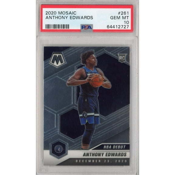 Graded 2020-21 Panini Mosaic Anthony Edwards #261 Rookie RC Basketball Card PSA 10 Gem Mint