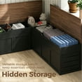 thumbnail image 3 of Advwin L-Shaped Corner Storage Bench, Backless Wood Bench with Hidden Storage for Kitchen, Dining Nook, Entryway & Mudroom, No Cushion, Black, 3 of 8