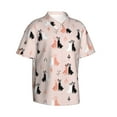 thumbnail image 3 of Xecao White And Black Rabbit print Hawaiian shirt - a stylish short-sleeve button-down for men, perfect for casual beach and tropical outings., 3 of 9