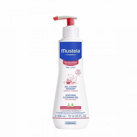 Mustela Baby Soothing Cleansing Body Gel, for Very Sensitive Skin, Fragrance-Free, 10.14 (Best Baby Products For Sensitive Skin)