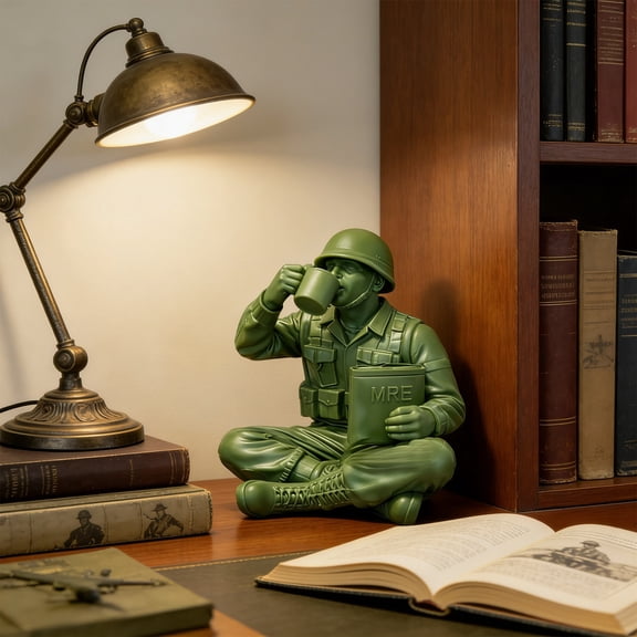 Funny Green Army Men Figures, Novelty Mini Soldier Statues for Desktop Decor Military Themed Party,Army Gag Gifts