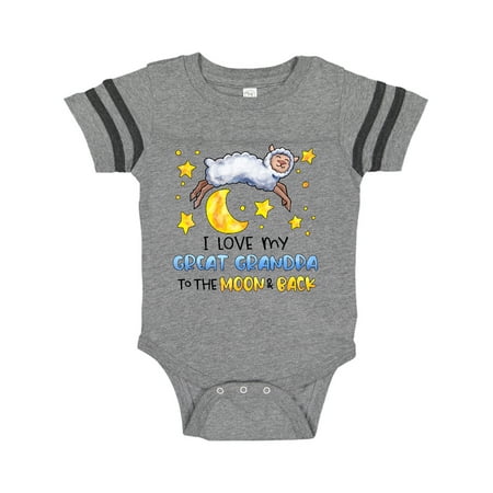 

Inktastic I Love My Great Grandpa to the Moon and Back Cute Sheep Gift Baby Boy or Baby Girl Bodysuit