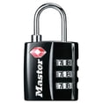 thumbnail image 1 of Master Lock Black TSA-Approved Luggage Lock with Wide Lock Body and Thin, Durable Steel Shackle, Zipper Lock for Backpacks, Luggage, 4680DBLK, 1 of 7