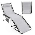 thumbnail image 2 of Costway Patio Folding Chaise Lounge Chair Portable Sun Lounger with Adjustable Backrest Grey, 2 of 8