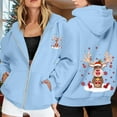 thumbnail image 2 of WILLBEST Sudadera de Mujer con Estampado Navideño, Cremallera, Manga Larga, Bolsillo, Cordón Ajustable y Capucha Informal 2194 Grande, 2 of 8