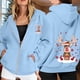 thumbnail image 2 of WILLBEST Sudadera de Mujer con Estampado Navideño, Cremallera, Manga Larga, Bolsillo, Cordón Ajustable y Capucha Informal 2194 Grande, 2 of 8